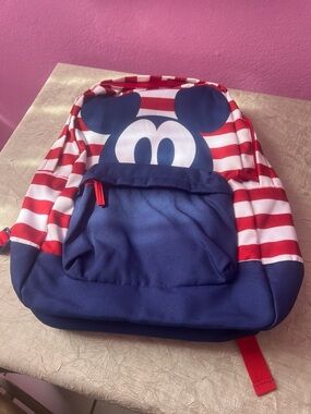 Disney Mickey Mouse Red & White Backpack Kids School Travel Bag New no tags